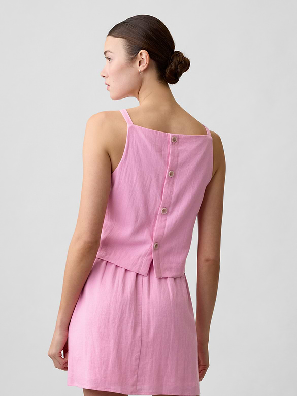Linen-Blend Apron Top