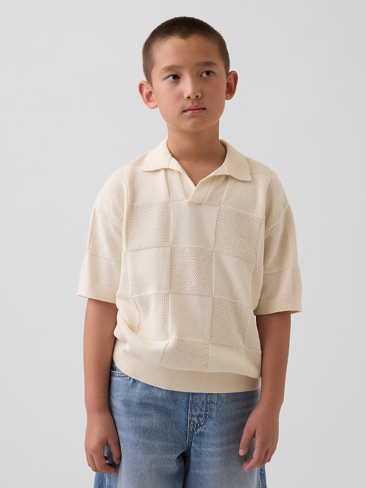 Image number 1 showing, Kids 100% Cotton Checkered Sweater Shirt