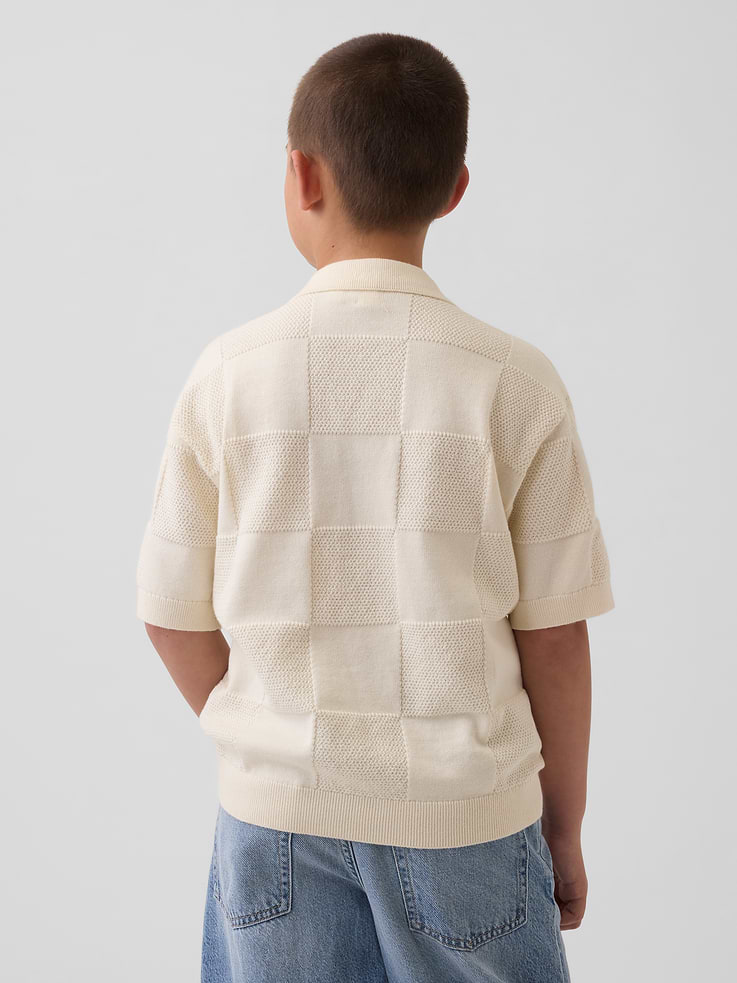 Image number 3 showing, Kids 100% Cotton Checkered Sweater Shirt