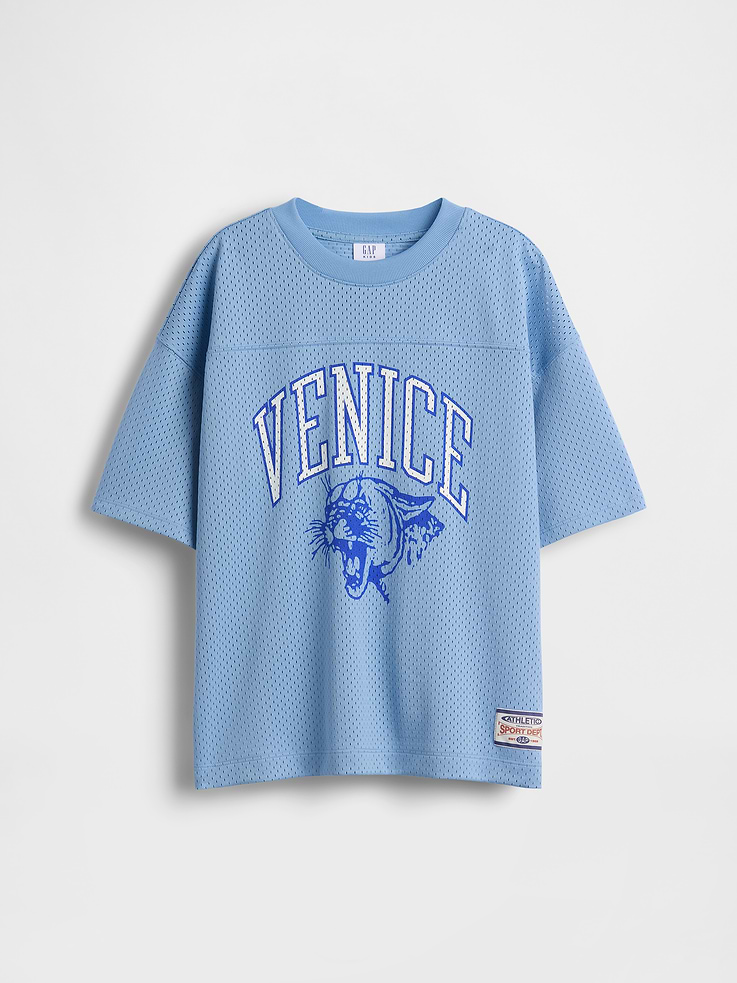 Image number 2 showing, Kids Mesh Oversized Graphic Jersey T-Shirt
