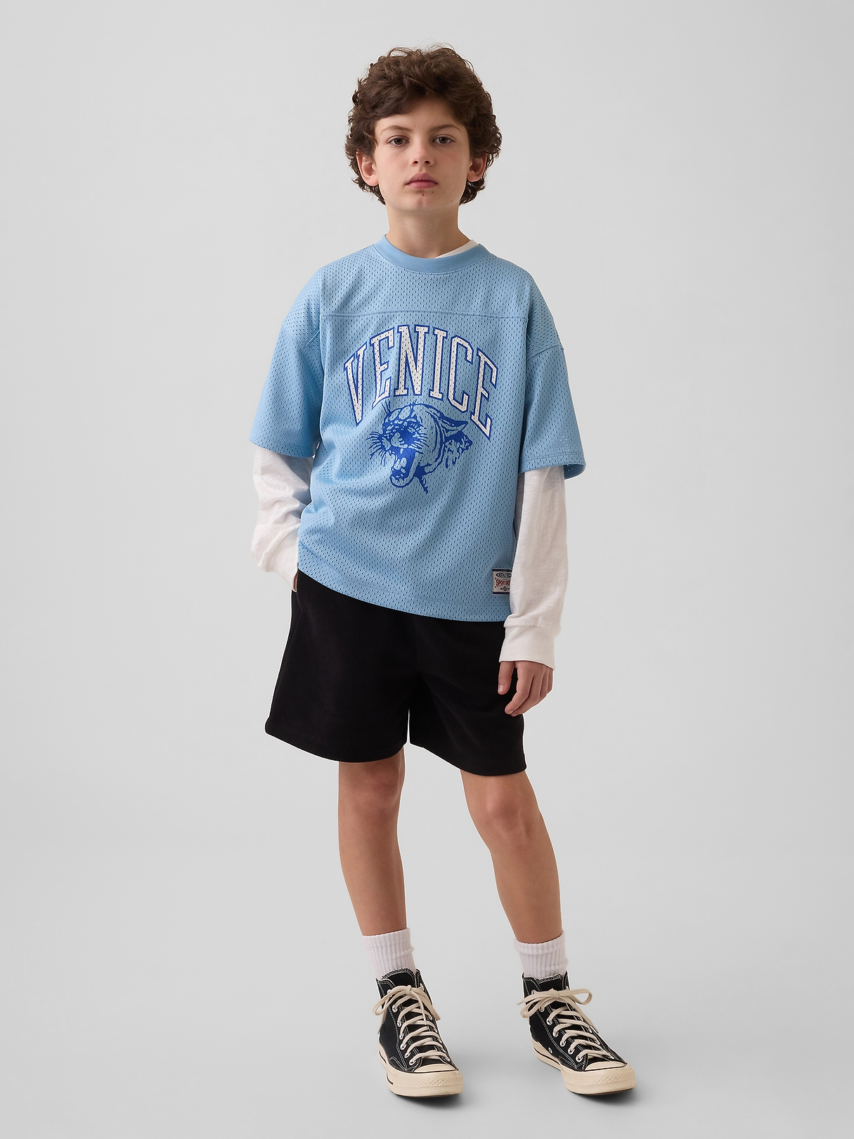 Kids Mesh Oversized Graphic Jersey T-Shirt | Gap