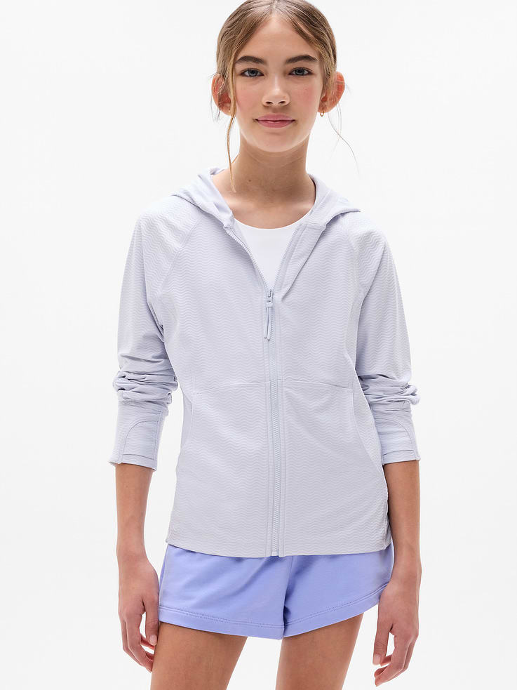Image number 1 showing, Athleta Girl Long Serve Textured UPF Jacket