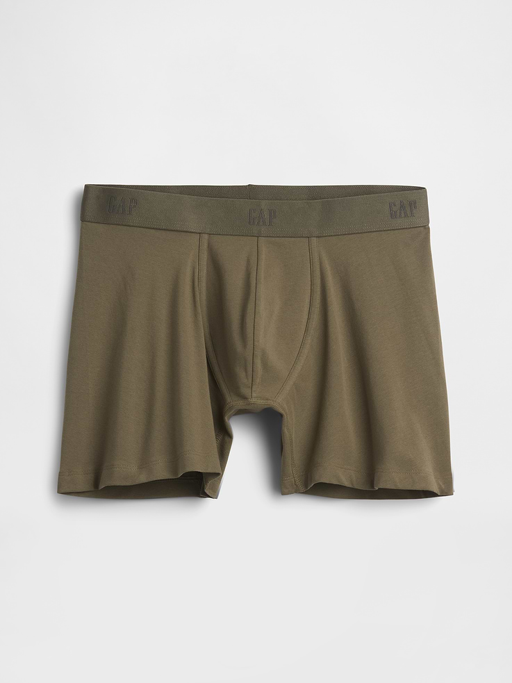 Image number 1 showing, 5" Organic Stretch Cotton Boxer Briefs