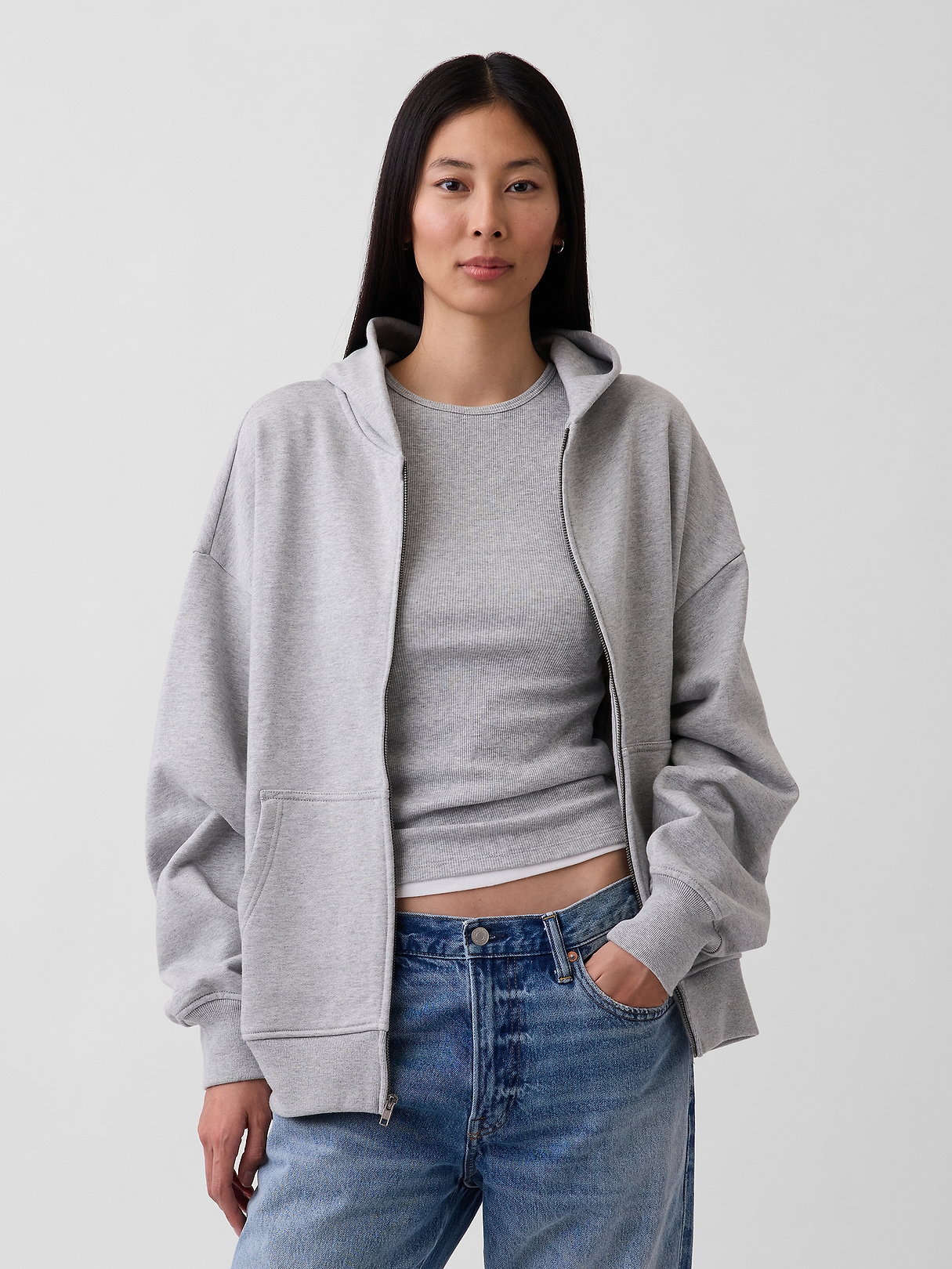 Adult Heavyweight Oversized Zip Hoodie | Gap