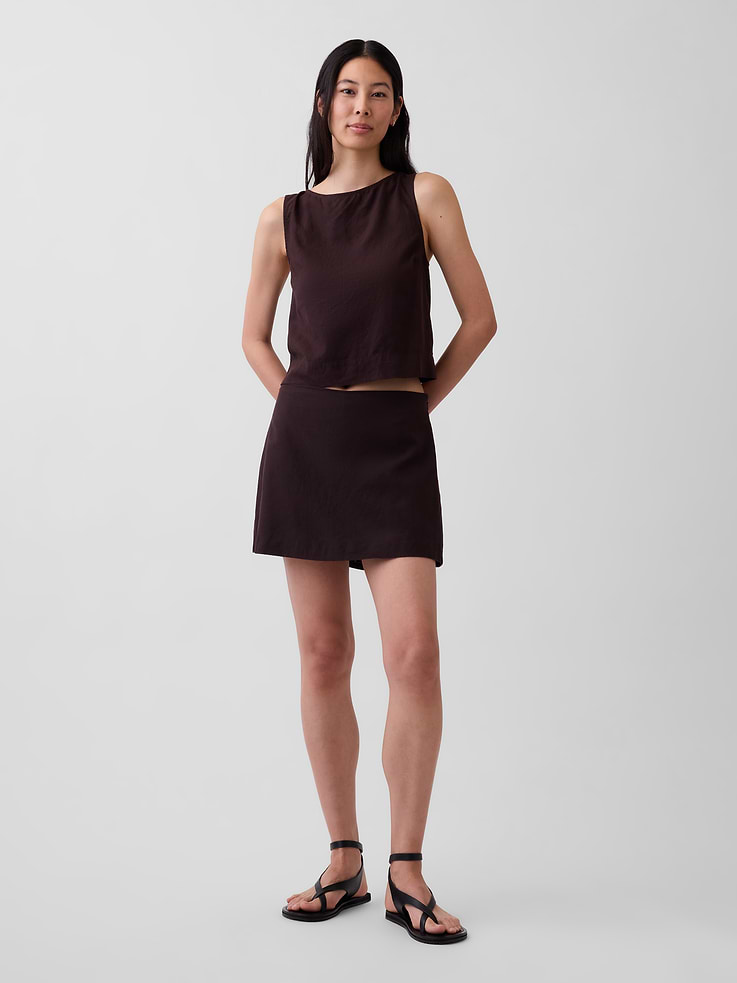 Image number 1 showing, Linen-Blend Mini Skort