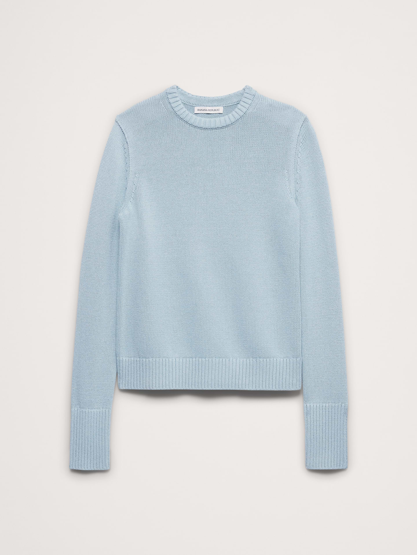 Image number 8 showing, Larkspur Cotton-Silk Crew-Neck Sweater