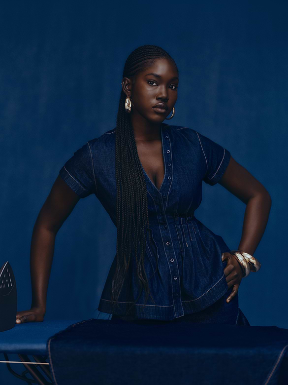 Gap × HFR Denim Peplum Shirt by IGDALYAH