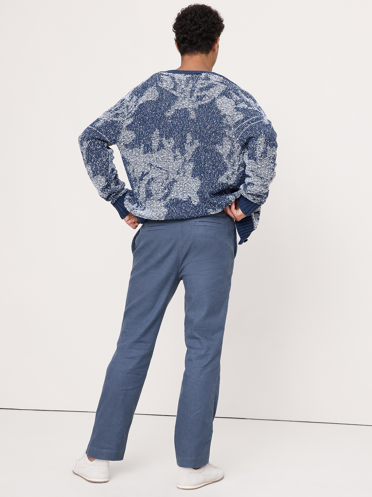 Straight Italian Linen-Cotton Pull-On Pant | Banana Republic