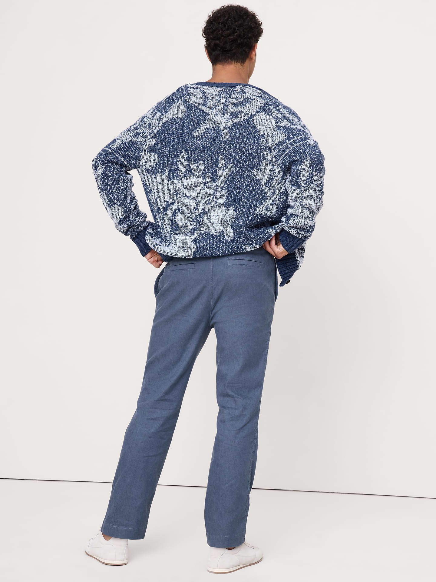 Image number 5 showing, Straight Italian Linen-Cotton Pull-On Pant