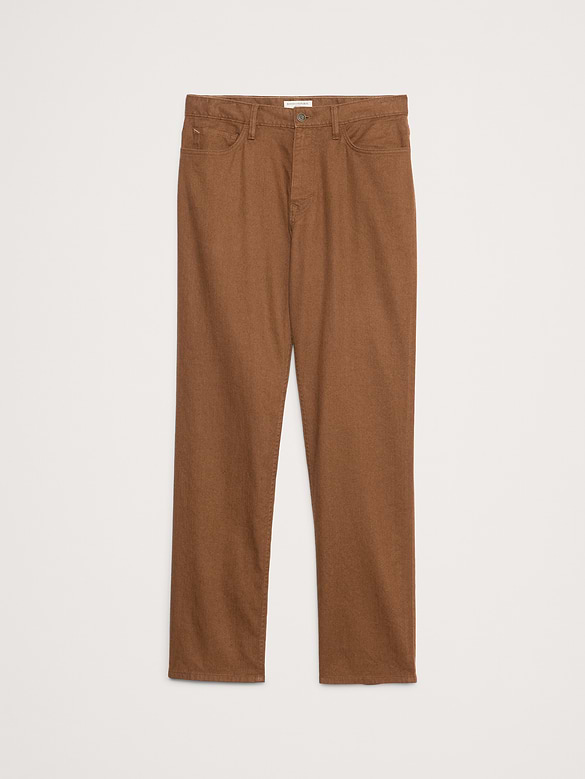 Straight Linen-Cotton Traveler Pant