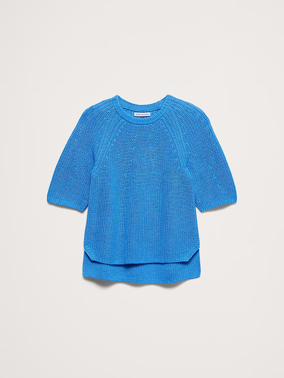 Cotton Puff-Sleeve Sweater
