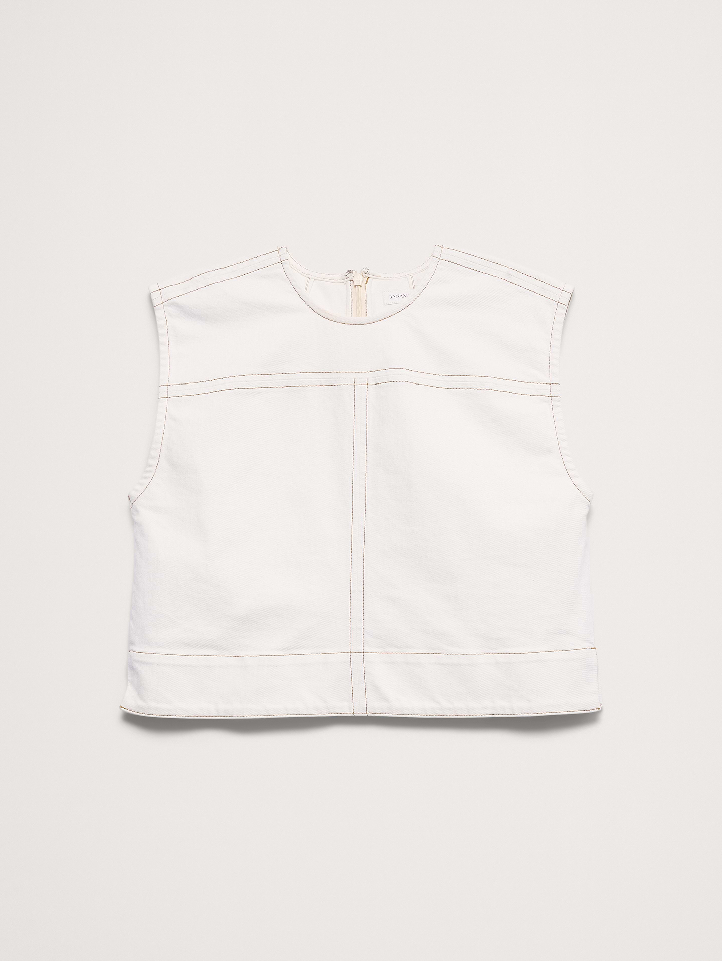 L'image numéro 4 présente Haut en denim à surpiqûres