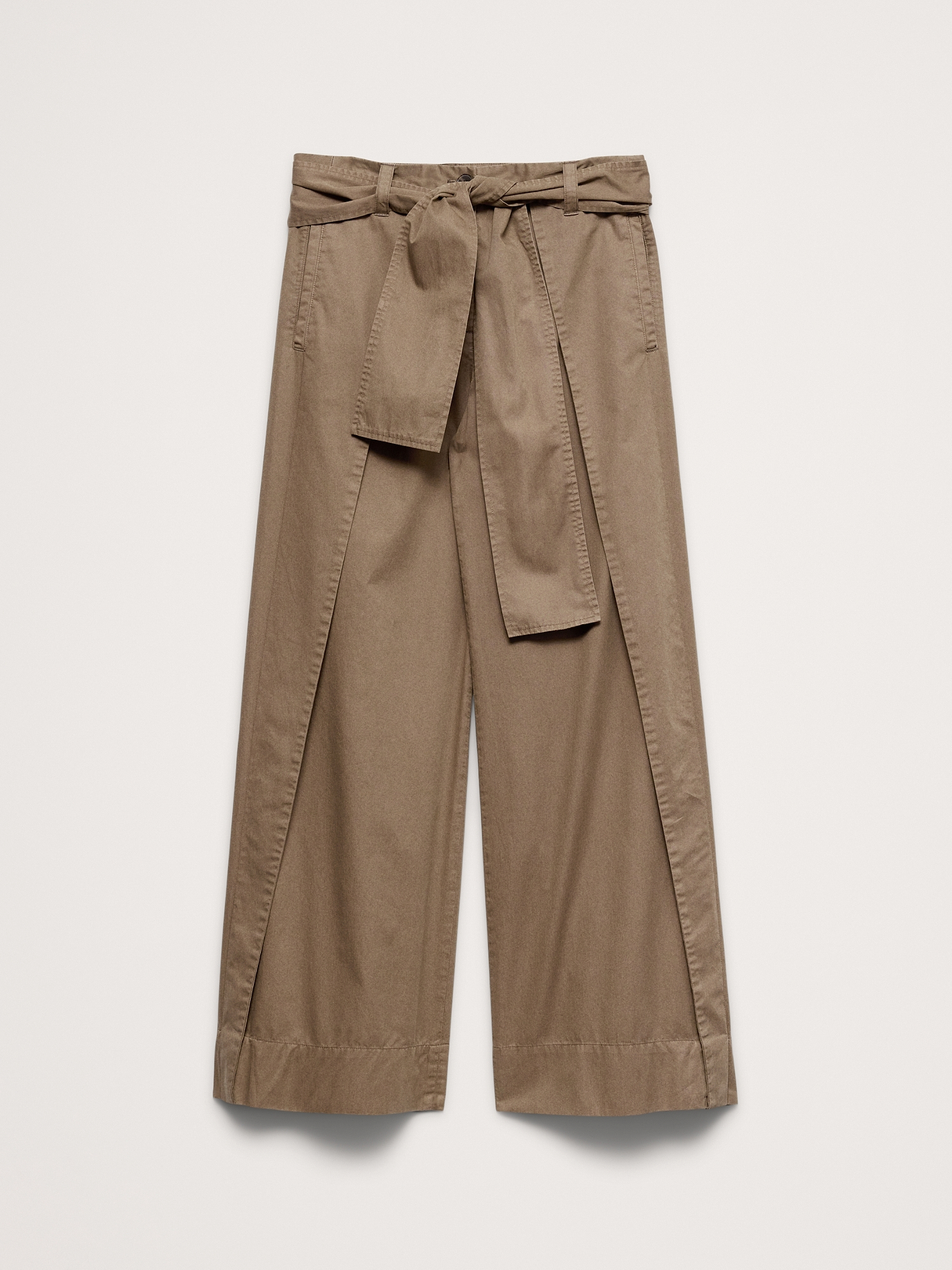 High-Rise Wide-Leg Wrap-Front Chino | Banana Republic