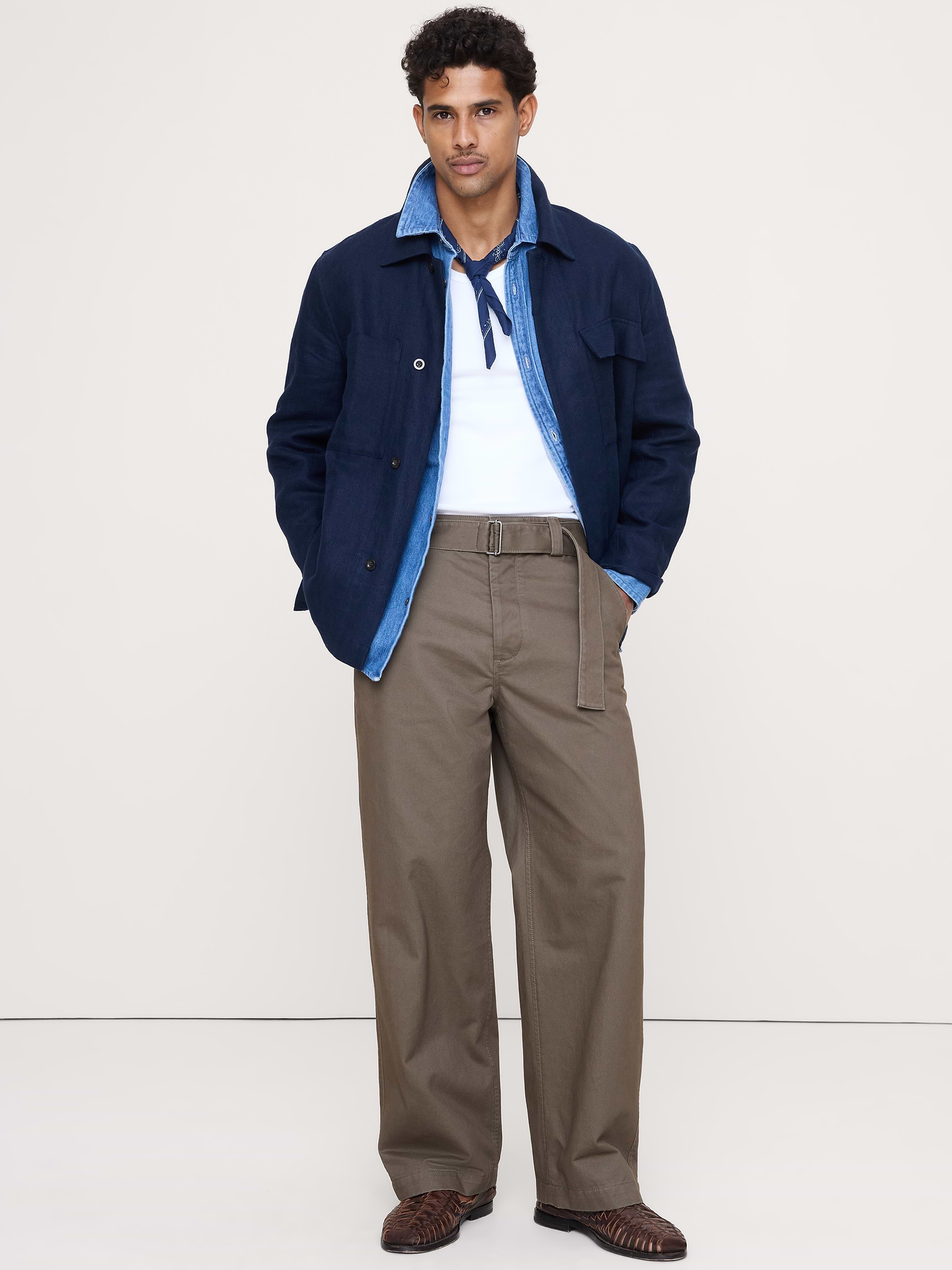 Image number 1 showing, Loose Belted Chino