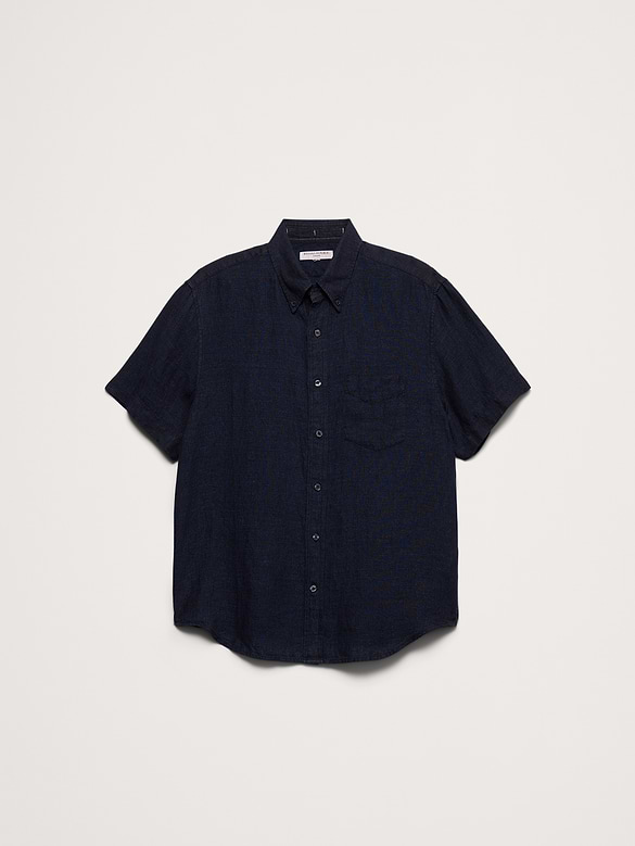 Chemise standard à manches courtes en lin