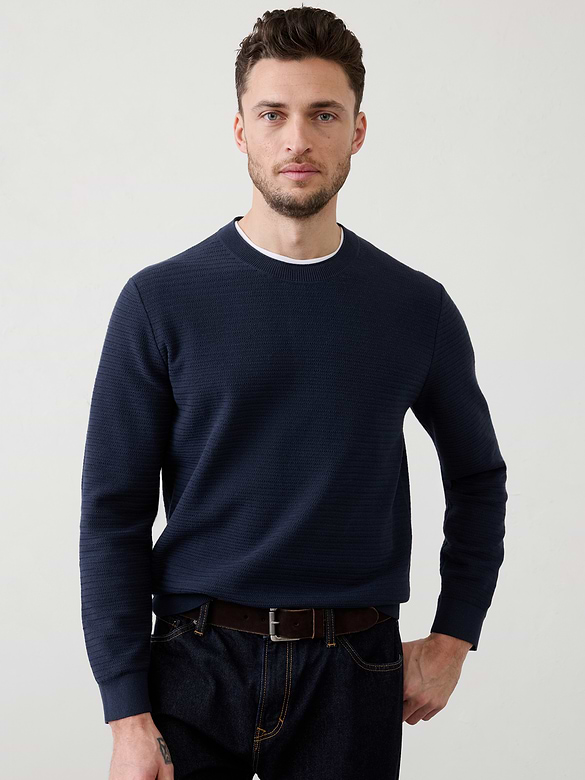Textured Crew-Neck Sweater