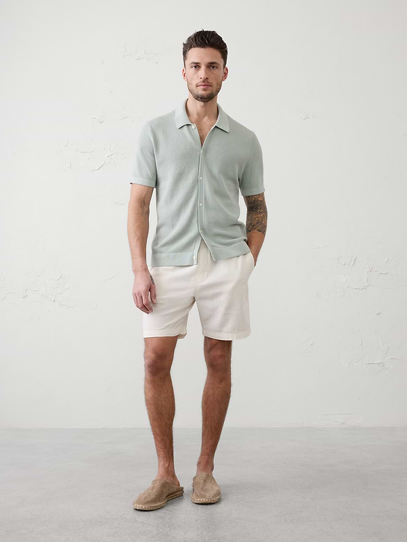 Button-Down Sweater Polo