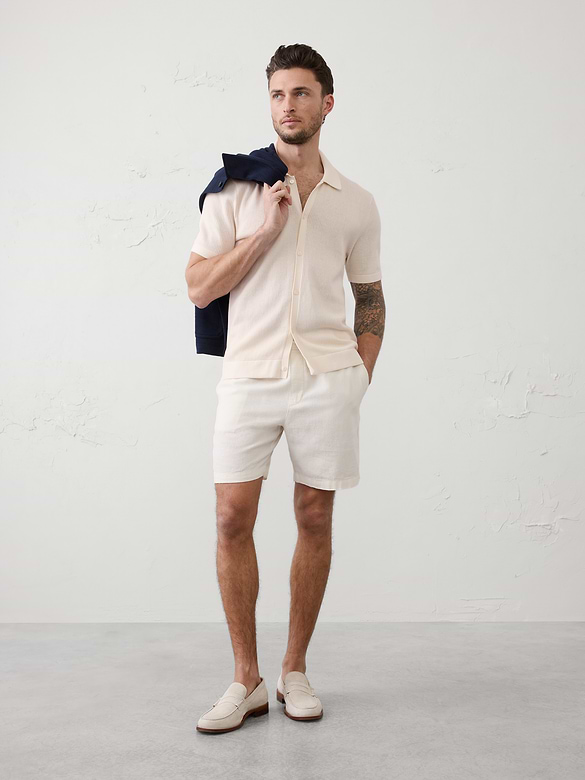 Button-Down Sweater Polo