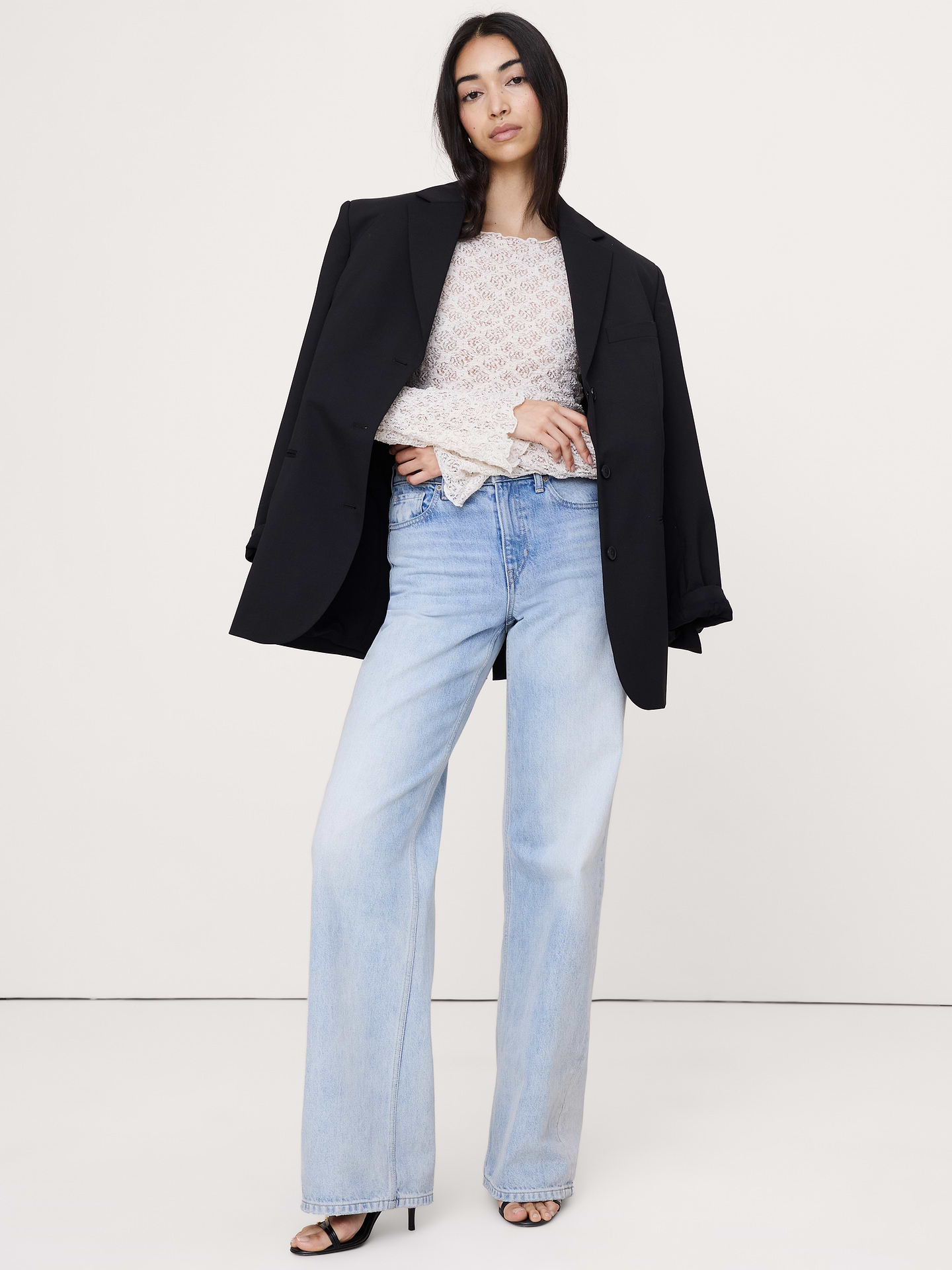 Image number 3 showing, Lace Flare-Sleeve Top