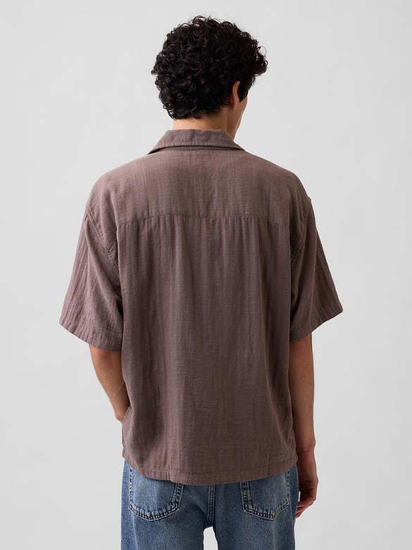 Gauze Vacay Shirt in Boxy Fit
