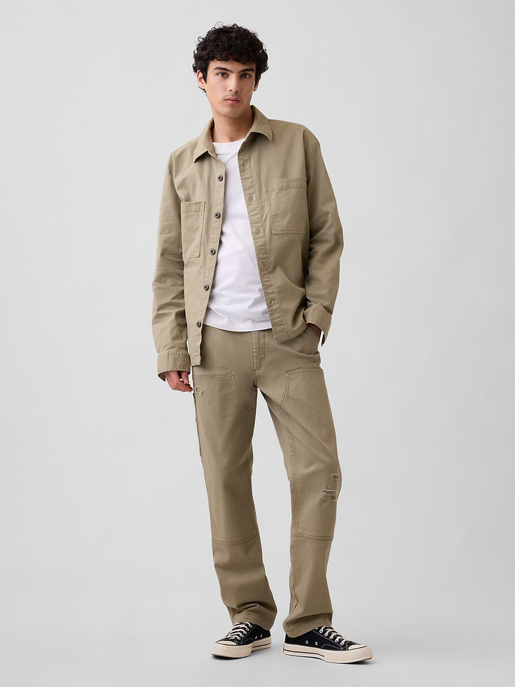 Image number 1 showing, Distressed Straight Carpenter Jeans
