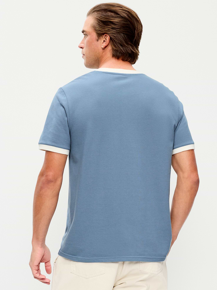 L'image numéro 2 présente T-shirt ras du cou en piqué