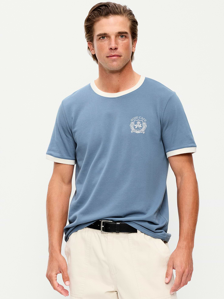 L'image numéro 1 présente T-shirt ras du cou en piqué