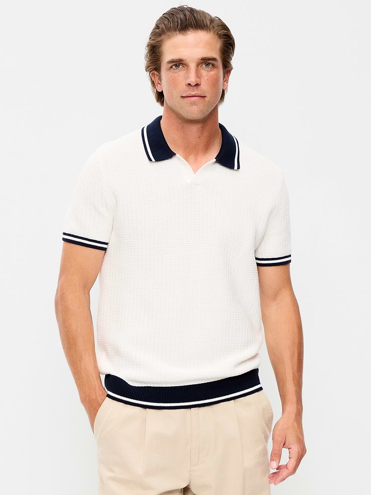 Image number 1 showing, Striped Polo Sweater