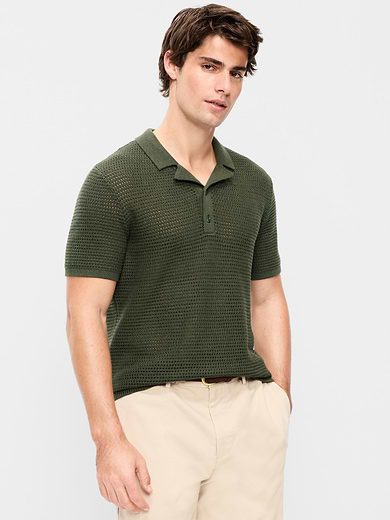 Image number 1 showing, Short-Sleeve Polo Sweater