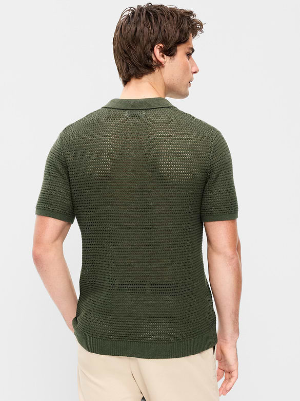 Short-Sleeve Polo Sweater