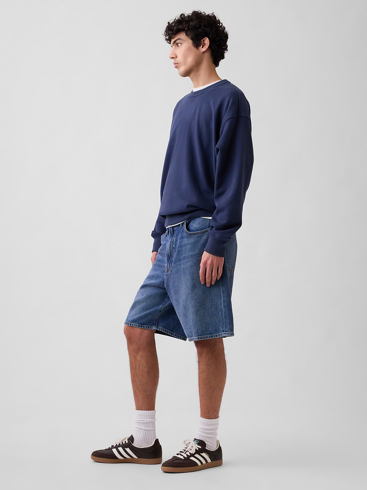 Image 4 of 6, 9" SuperSoft Loose Denim Shorts