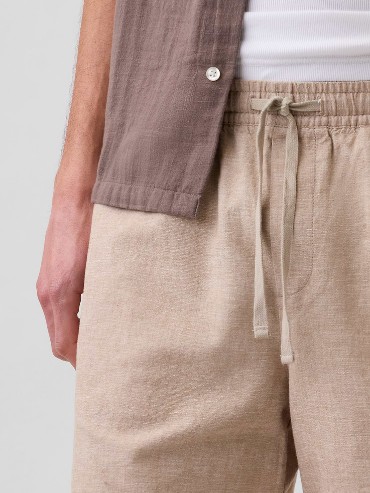 Image 5 of 6, 7" Linen-Blend Easy Shorts