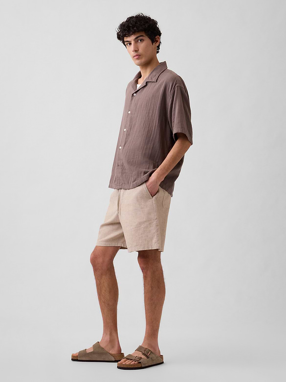 7" Linen-Blend Easy Shorts