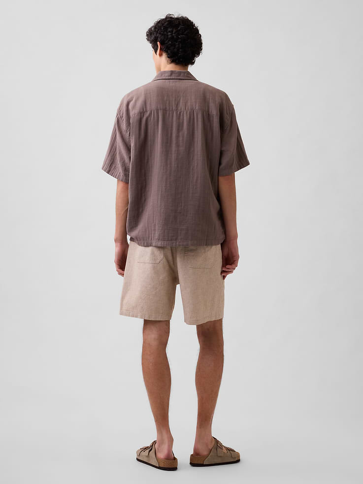 Image 2 of 6, 7" Linen-Blend Easy Shorts