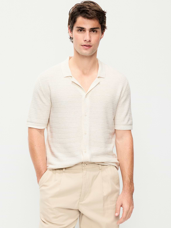 Short-Sleeve Sweater Shirt