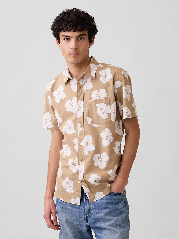 Stretch Poplin Shirt in Standard Fit