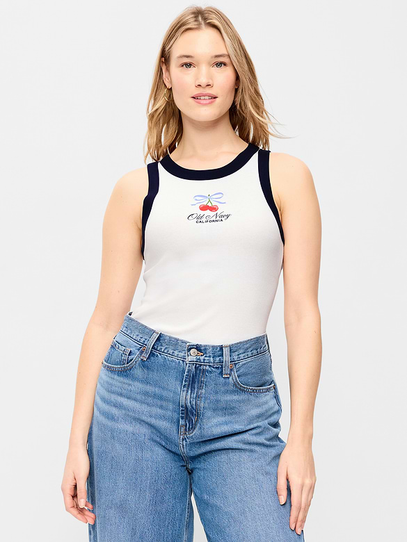 Camisole ajustée courte côtelée