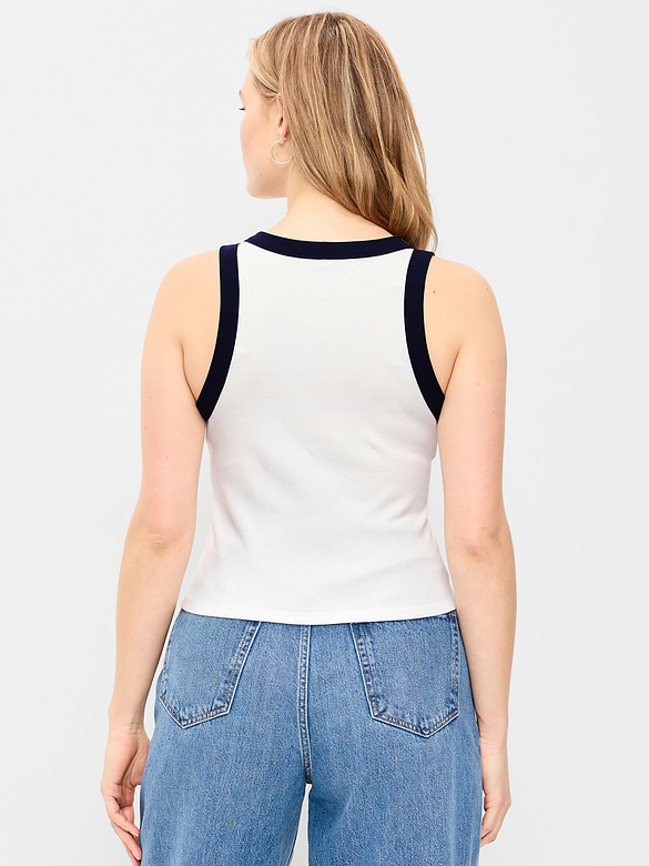 Camisole ajustée courte côtelée