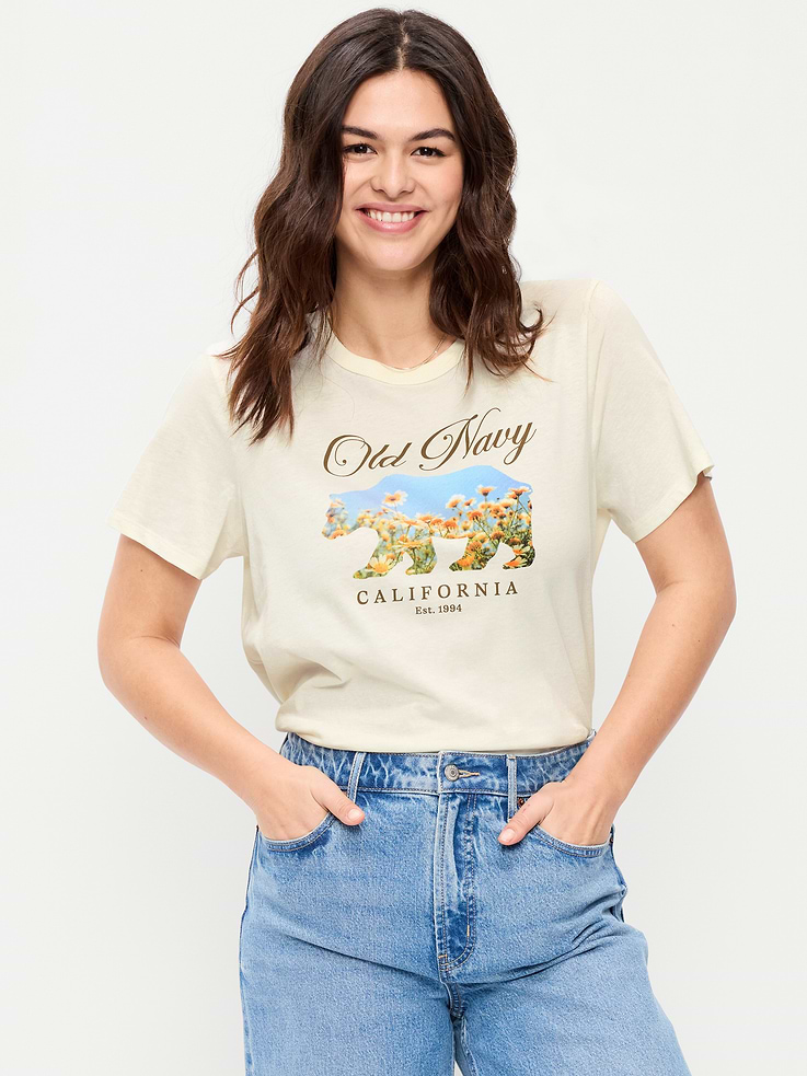L'image numéro 6 présente T-shirt passe-partout ras du cou à logo imprimé