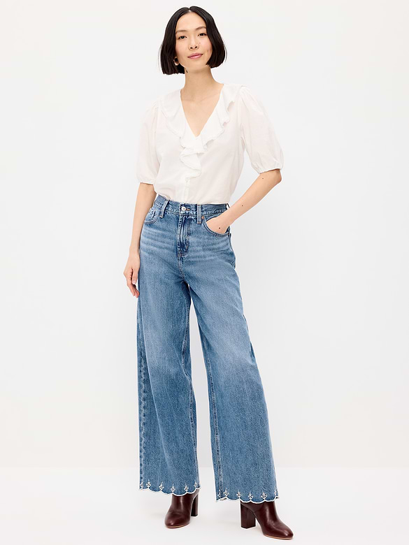 High-Waisted Baggy Wide-Leg Jeans