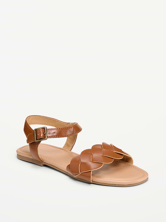 Sandales en similicuir avec bride tressée pour fille