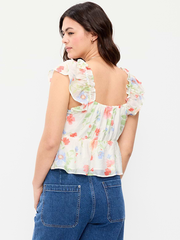 Flutter-Sleeve Fit & Flare Top