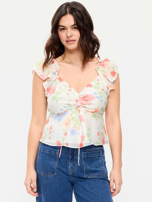Flutter-Sleeve Fit & Flare Top