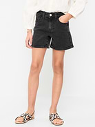 Image number 1 showing, High-Waisted Jean Midi Shorts for Girls