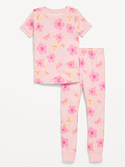 Image 1 de 2, Col ras du cou en tricot côtelé., Manches courtes., Pantalon de pyjama assorti., Taille élastique., Revers en tricot côtelé., Motif sur l’ensemble., Produit #893848
