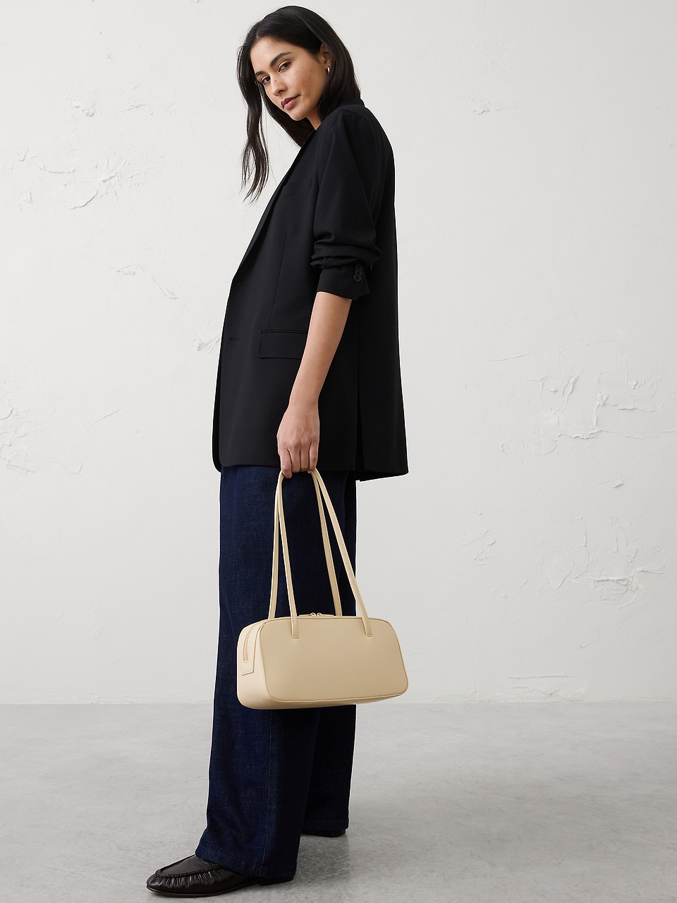 banana republic black leather backpack Mari Full-Grain – Black, Handcrafted in Ethiopia 11 Depth Banana Republic Black Leather Tote