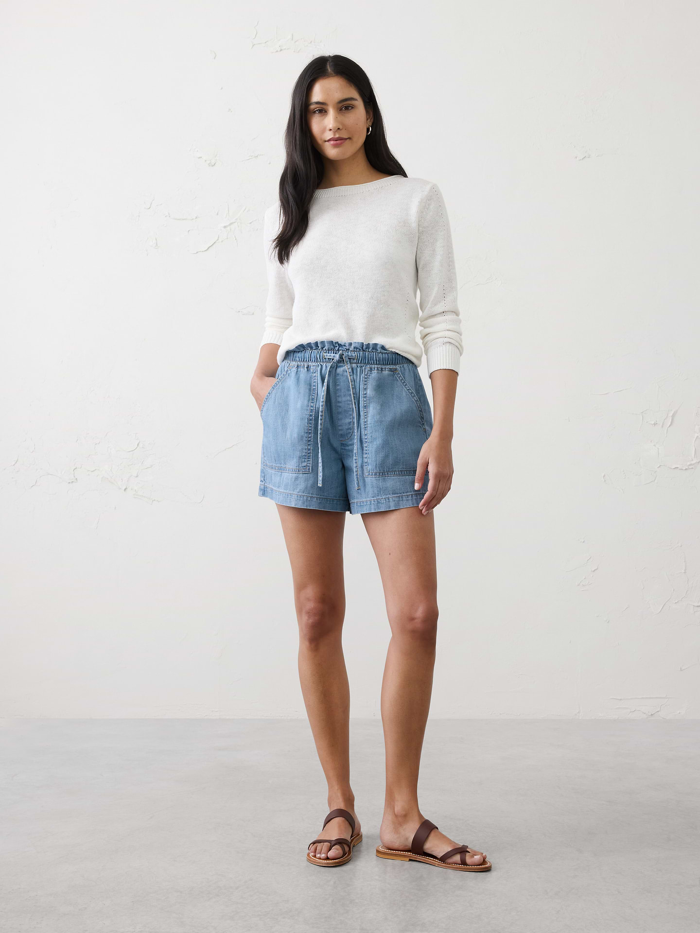 Image number 1 showing, Mid-Rise Summerweight Denim Pull-On Short