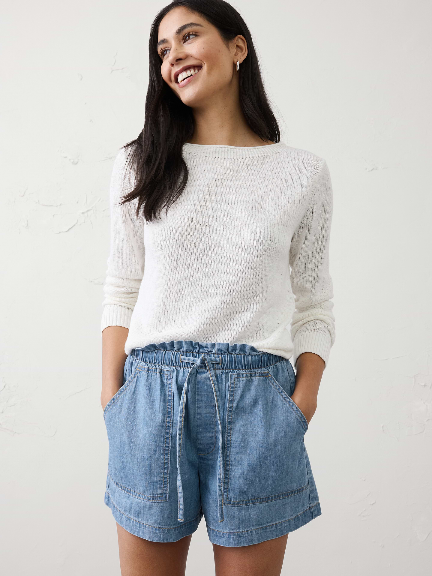 Image number 3 showing, Mid-Rise Summerweight Denim Pull-On Short
