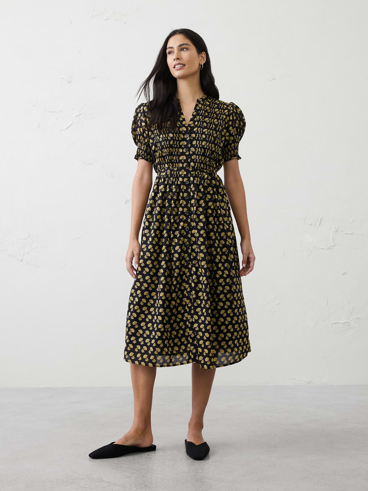 Voile Pintuck Midi Dress | Banana Republic Factory