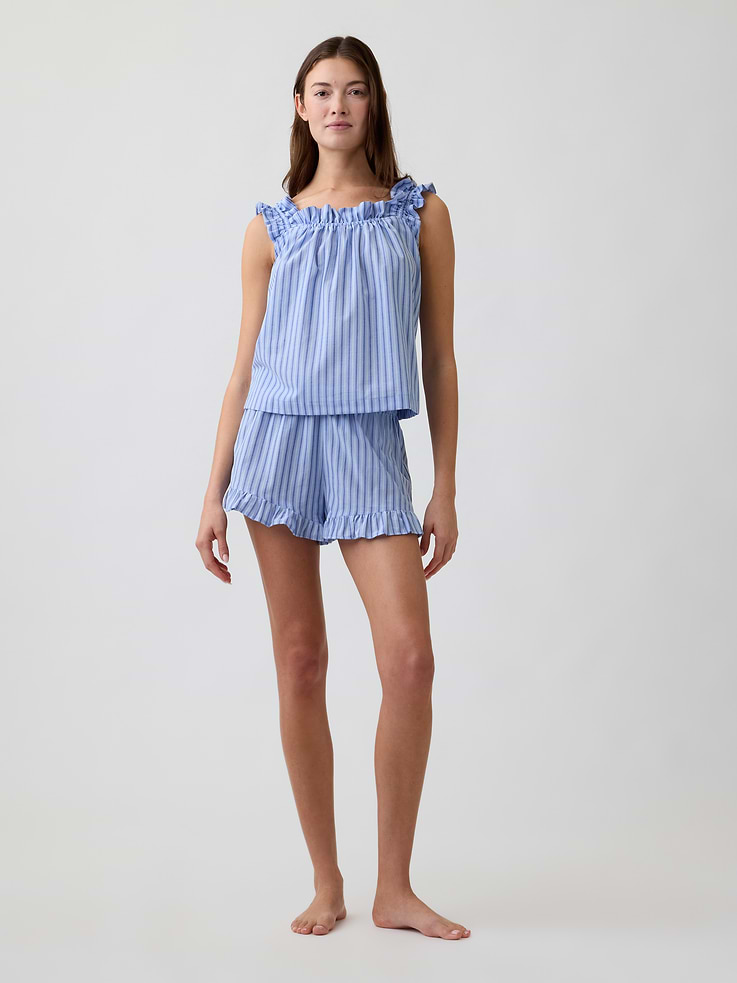 Image 3 of 5, Ruffle Poplin PJ Top